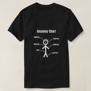 Strichmännchen Funny Stickman Anatomie Chart T-Shirt