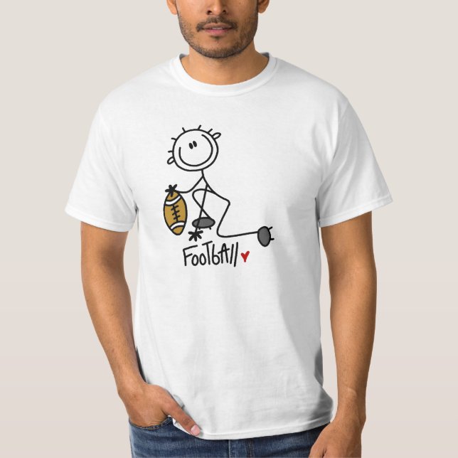 Strichmännchen-Fußball-Spieler-Wert-T-Shirt T-Shirt (Vorderseite)