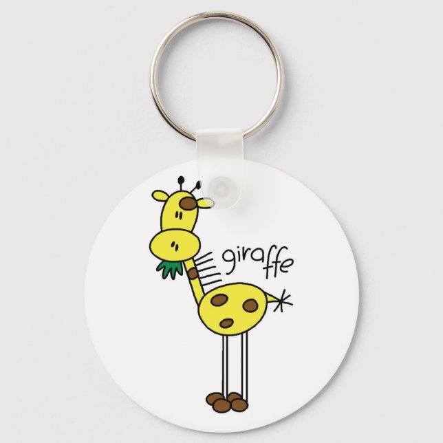 Strichmännchen Giraffe T - Shirt und Geschenke Schlüsselanhänger (Vorderseite)