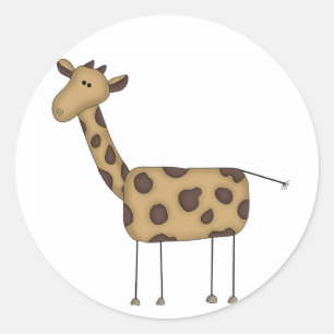 Strichmännchen Giraffe Tshirts und Geschenke Runder Aufkleber