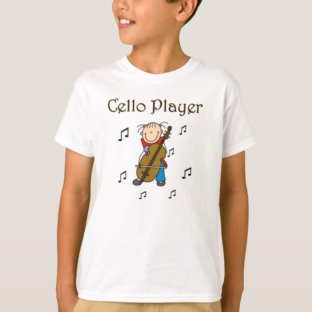 Strichmännchen Girl Cello Player T - Shirt und Ges (Vorderseite)