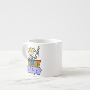 Strichmännchen Girl Fishing Espressotasse
