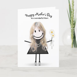 Strichmännchen Girl for Mother's Day Karte