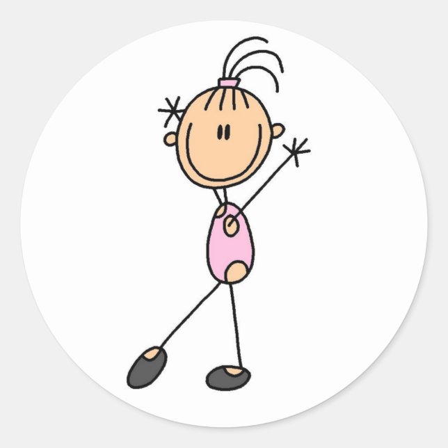 Strichmännchen Girl Gymnast in Pink Stickers (Vorderseite)