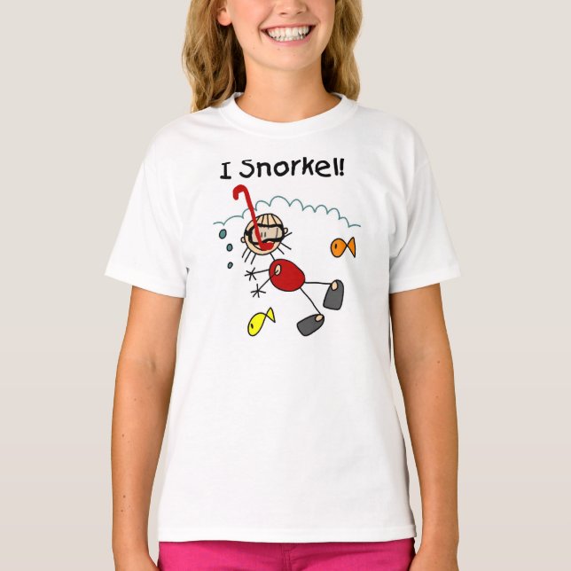 Strichmännchen Girl I Schnorchelhemd T-Shirt (Vorderseite)