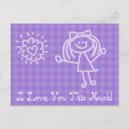 Strichmännchen Girl | Ich habe dich so sehr Liebe Postkarte