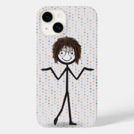Strichmännchen Girl mit Haar und Brille Case-Mate iPhone 14 Hülle