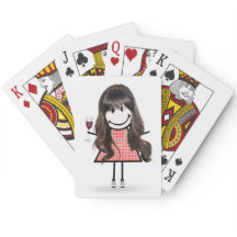 Strichmännchen Girl mit Weinglas