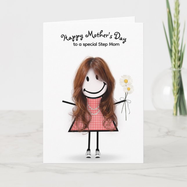 Strichmännchen Girl Mother's Day für Stepama Karte (Vorderseite)