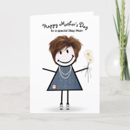 Strichmännchen Girl Mother's Day für Stepama Karte