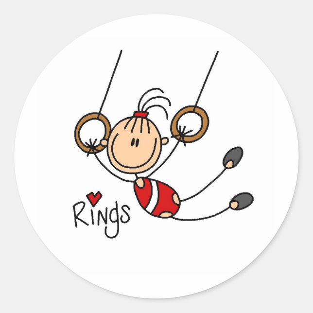 Strichmännchen Girl on Rings Stickers (Vorderseite)