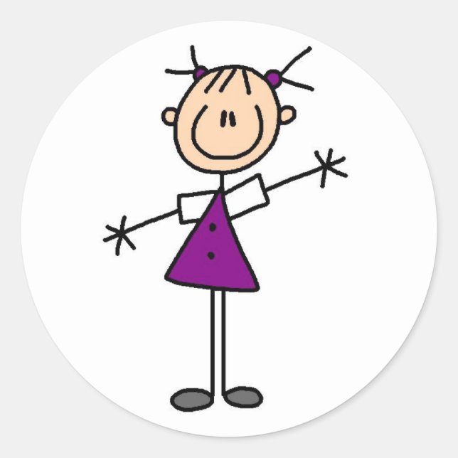 Strichmännchen Girl Sticker (Vorderseite)