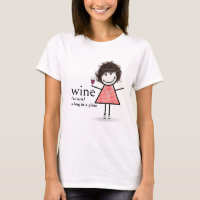 Strichmännchen Girl with Red Wine Glass