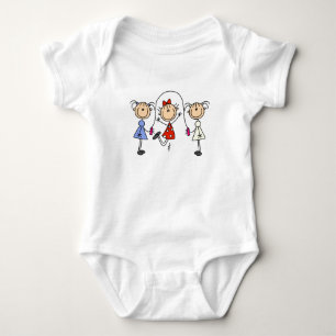 Strichmännchen GIrls Jumping Rope Baby Strampler