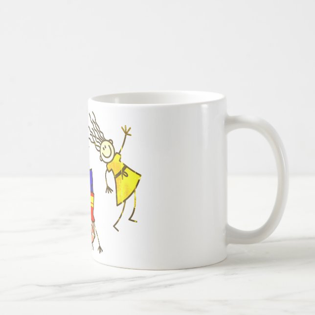 Strichmännchen, glücklich kaffeetasse (Rechts)