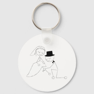 Strichmännchen Groom mit Garter Schlüsselanhänger