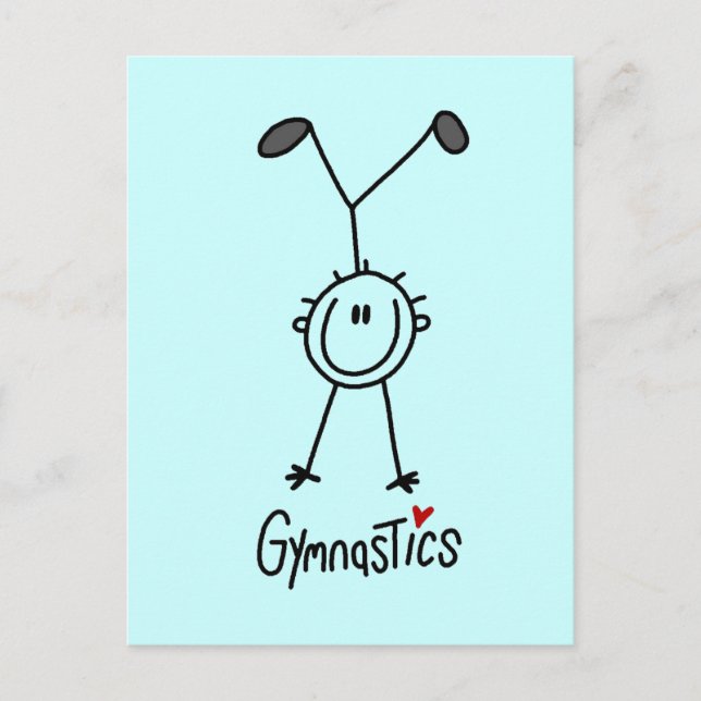 Strichmännchen Gymnastik - Tshirts und Geschenke Postkarte (Vorderseite)