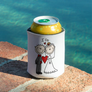 Strichmännchen Hochzeit und Hochzeit Dosenkühler