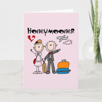 Strichmännchen Honeymooner T - Shirt und Geschenke Karte