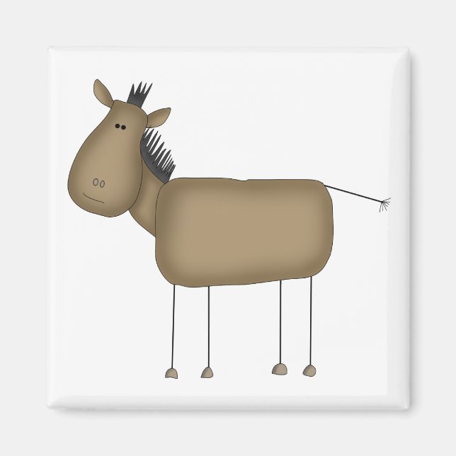 Strichmännchen Horse Tshirts und Geschenke Magnet (Vorne)