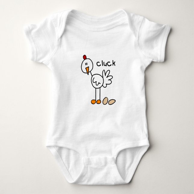 Strichmännchen-Huhn-T-Shirts und Geschenke Baby Strampler (Vorderseite)