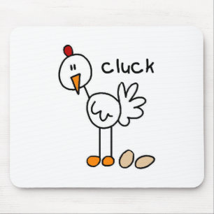 Strichmännchen-Huhn-T-Shirts und Geschenke Mousepad