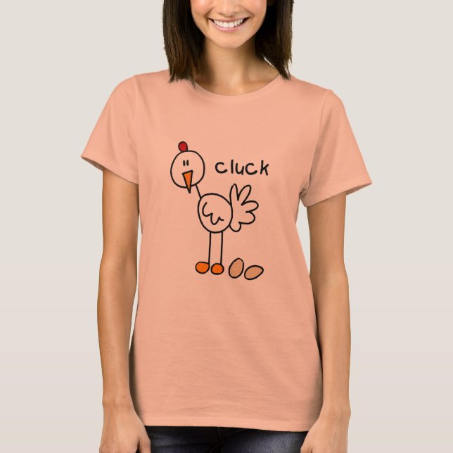 Strichmännchen-Huhn-T-Shirts und Geschenke T-Shirt (Vorderseite)