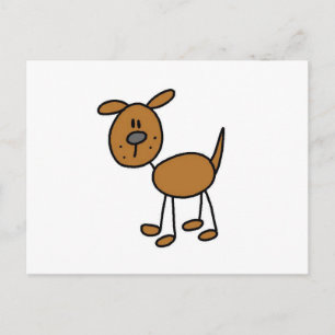 Strichmännchen Hunde T - Shirt und Geschenke Postkarte