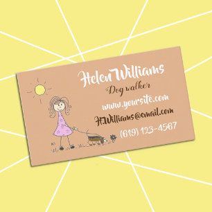 Strichmännchen-Hundeschlitten Visitenkarten Visitenkarte