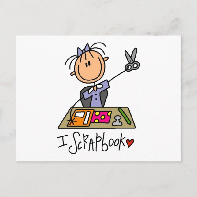 Strichmännchen I Scrapbook Tshirts und Geschenke Postkarte (Vorderseite)