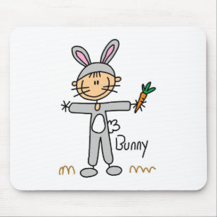 Strichmännchen im Häschen-Anzug Mousepad