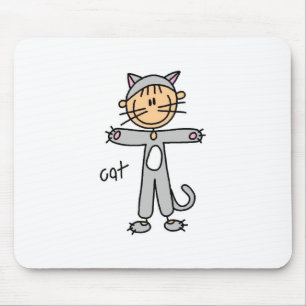 Strichmännchen im Katzen-Anzug Mousepad