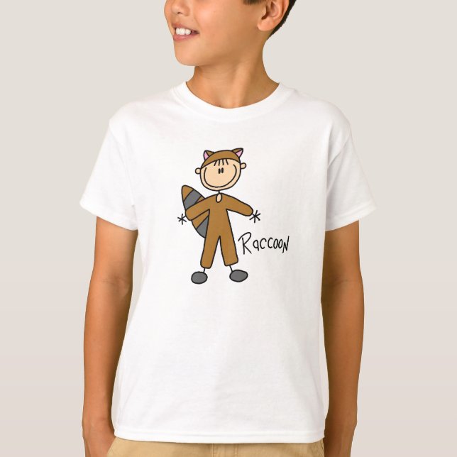 Strichmännchen im Raccoon-Anzugs-Shirt T-Shirt (Vorderseite)