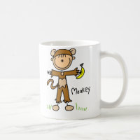 Strichmännchen in der Affe-Anzugs-Tasse
