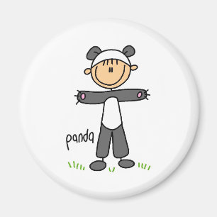 Strichmännchen in Panda Anzug Magnet