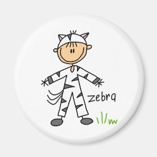 Strichmännchen in Zebra Anzug Magnet