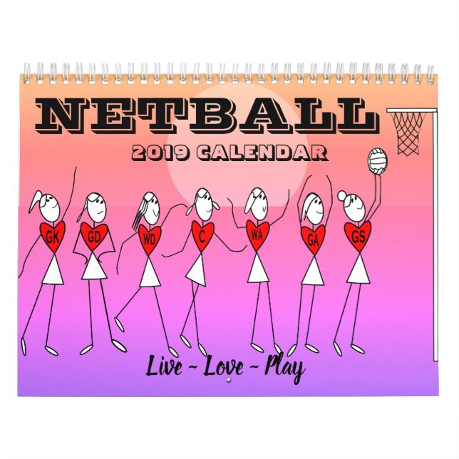 Strichmännchen Inspiration Zitate Netball 2019 Kalender (Titelbild)