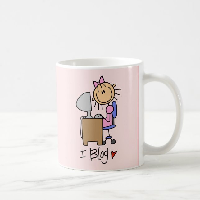 Strichmännchen-InternetBlogger Kaffeetasse (Rechts)