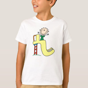 Strichmännchen-Junge auf Dia T-Shirt