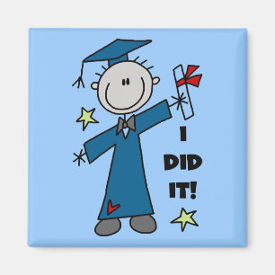 Strichmännchen-Jungen-Absolvent-T - Shirts und Magnet