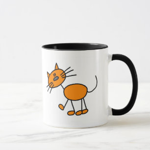 Strichmännchen-Katzen-T - Shirts und Geschenke Tasse