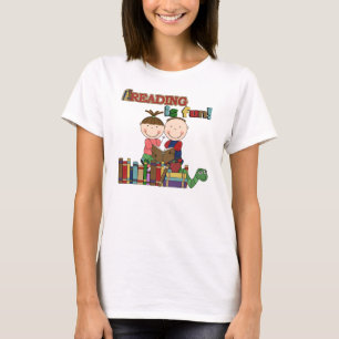Strichmännchen Kids Reading ist Spaß T-Shirt