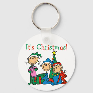 Strichmännchen-Kinder ist es Weihnachtst-shirts Schlüsselanhänger