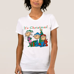 Strichmännchen Kinder Weihnachtsgeschenke und Gesc T-Shirt
