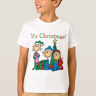 Strichmännchen Kinder Weihnachtsgeschenke und Gesc T-Shirt