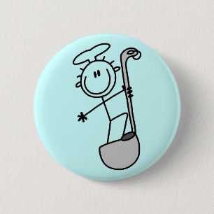 Strichmännchen-Koch Mit Schöpflöffel Button