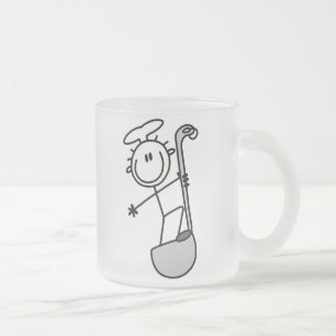 Strichmännchen-Koch mit Schöpflöffel Mattglastasse