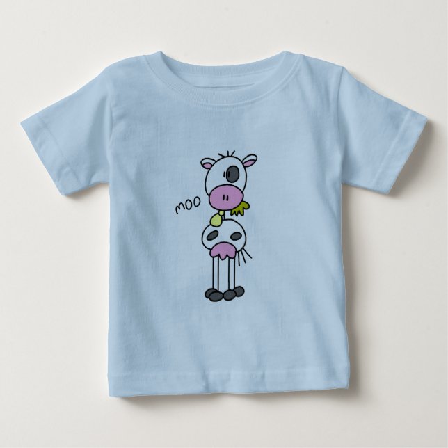 Strichmännchen-Kuh-T-Shirts und Geschenke Baby T-shirt (Vorderseite)