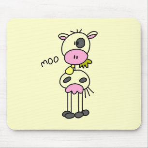 Strichmännchen-Kuh-T-Shirts und Geschenke Mousepad