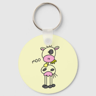 Strichmännchen-Kuh-T-Shirts und Geschenke Schlüsselanhänger
